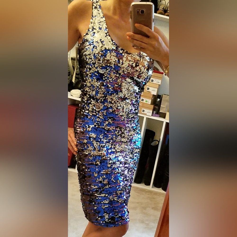 Gorgeous Boston Proper Multicolor Sequin Dress Like New
